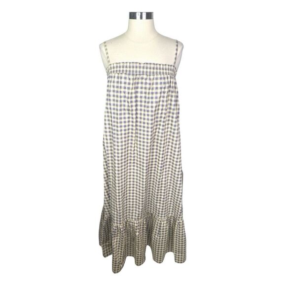 WeWoreWhat Smocked Midi Sundress - Size Medium - Gingham Whisper White - Picture 2 of 7